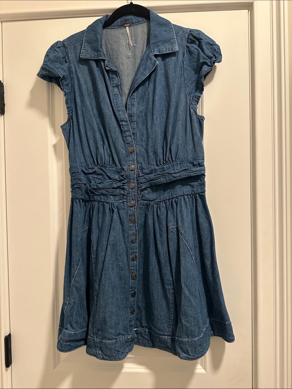 Free People Denim Button-Front Dress
